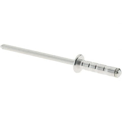 RivetKing - Dome Head Aluminum Multi Grip Blind Rivet - Steel Mandrel, 0.157" to 0.315" Grip, 0.468" Length Under Head, 1/8" Body Diam - Makers Industrial Supply