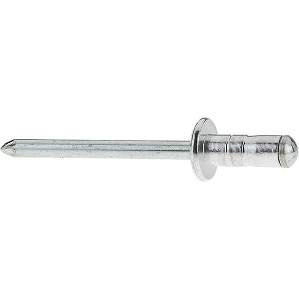 RivetKing - Dome Head Aluminum Multi Grip Blind Rivet - Steel Mandrel, 0.063" to 0.252" Grip, 0.44" Length Under Head, 3/16" Body Diam - Makers Industrial Supply