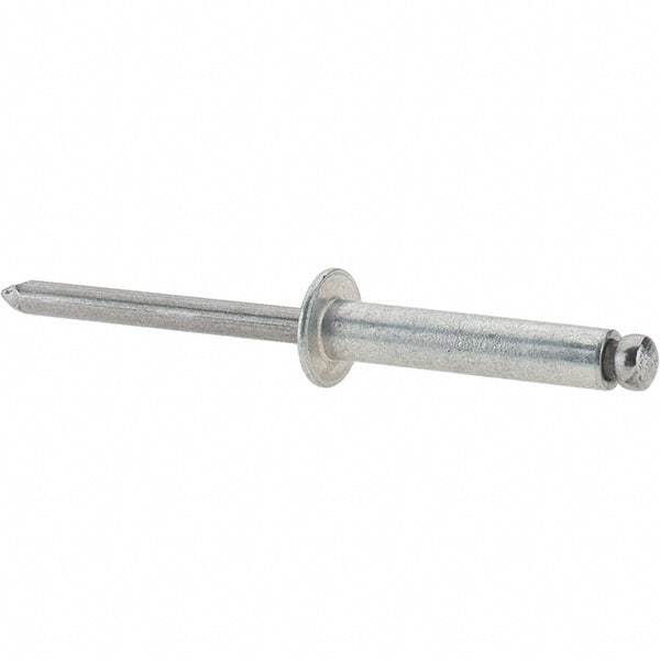 Value Collection - Size 612 Dome Head Steel Open End Blind Rivet - Steel Mandrel, 0.626" to 3/4" Grip, 3/8" Head Diam, 0.192" to 0.196" Hole Diam, 0.95" Length Under Head, 3/16" Body Diam - Makers Industrial Supply