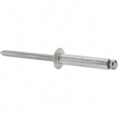 Value Collection - Size 612 Dome Head Steel Open End Blind Rivet - Steel Mandrel, 0.626" to 3/4" Grip, 3/8" Head Diam, 0.192" to 0.196" Hole Diam, 0.95" Length Under Head, 3/16" Body Diam - Makers Industrial Supply