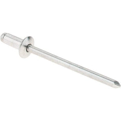 RivetKing - Size 4-2 Dome Head Aluminum Open End Blind Rivet - Aluminum Mandrel, 1/8" Max Grip, 1/8" Body Diam - Makers Industrial Supply