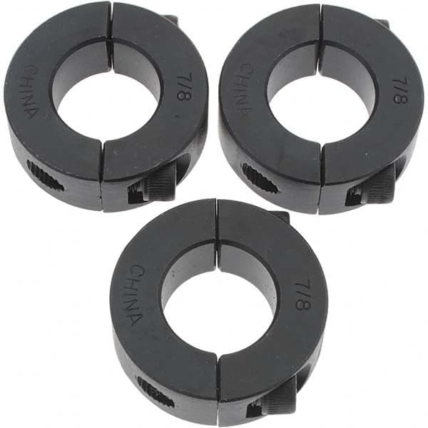 Value Collection - 7/8" Bore, Steel, Two Piece Shaft Collar - 1-5/8" Outside Diam, 1/2" Wide - Makers Industrial Supply