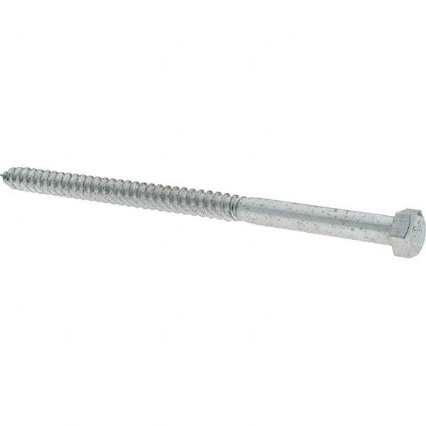 Value Collection - 3/8 Screw, 7" Length Under Head, Steel, Hex Head Lag Screw - Zinc-Plated, Grade 2 - Makers Industrial Supply