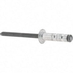 RivetKing - Dome Head Aluminum Open End Blind Rivet - Steel Mandrel, 0.252" to 0.504" Grip, 0.731" Length Under Head, 3/16" Body Diam - Makers Industrial Supply