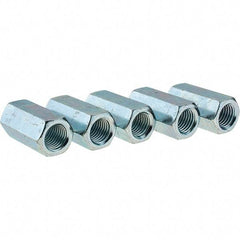 Value Collection - 7/8-9 UNC, 2-1/2" OAL Steel Standard Coupling Nut - Zinc-Plated Finish, 1-1/4" Width Across Flats - Makers Industrial Supply