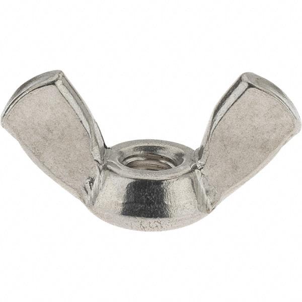 Value Collection - #8-32 UNC, Stainless Steel Standard Wing Nut - Grade 18-8, 0.72" Wing Span, 0.47" Wing Span - Makers Industrial Supply