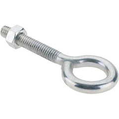 Made in USA - 5/16-18, Zinc-Plated Finish, Steel Wire Turned Eye Bolt - 1-3/4" Thread Length, 3/4" ID, 2" Shank Length - Makers Industrial Supply