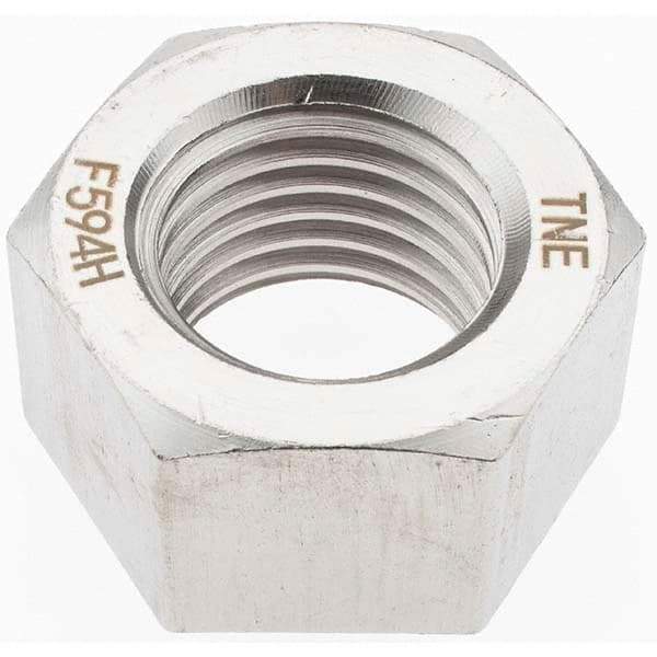 Value Collection - 1-1/4 - 7 UNC Stainless Steel Right Hand Hex Nut - 1-7/8" Across Flats, 1-1/16" High, Uncoated - Makers Industrial Supply