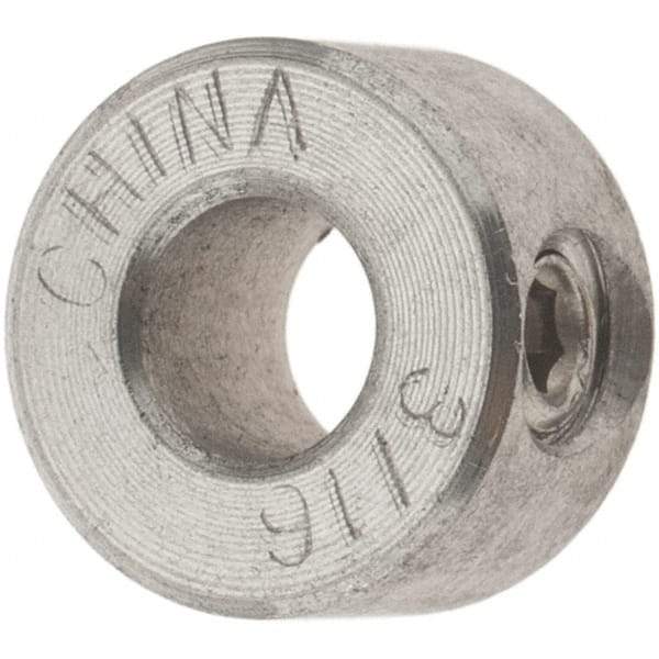 Value Collection - 3/16" Bore, Stainless Steel, Set Screw Shaft Collar - 7/16" Outside Diam, 1/4" Wide - Makers Industrial Supply