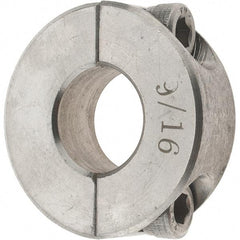 Value Collection - 9/16" Bore, Stainless Steel, Two Piece Shaft Collar - 1-5/16" Outside Diam, 7/16" Wide - Makers Industrial Supply