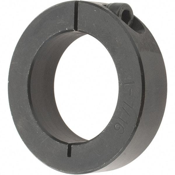 Value Collection - 1-7/16" Bore, Steel, One Piece Clamp Collar - 2-1/4" Outside Diam, 9/16" Wide - Makers Industrial Supply