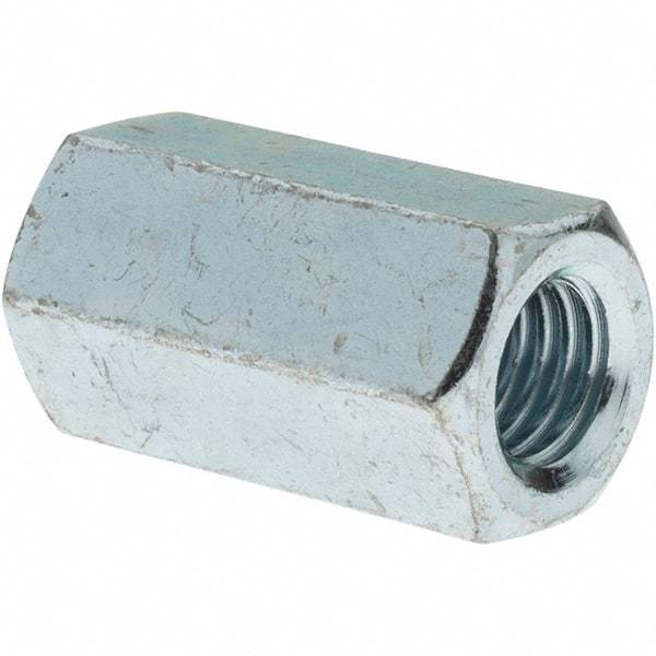 Value Collection - M12x1.75 Metric Coarse, 36mm OAL Steel Standard Coupling Nut - Zinc-Plated Finish, 19mm Width Across Flats, 21.1mm Width Across Points - Makers Industrial Supply