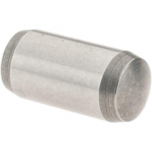 Value Collection - 6mm Diam x 12mm Pin Length Alloy Steel Dowel Pin - 1 Rounded & 1 Threaded End - Makers Industrial Supply