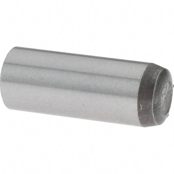 Value Collection - 6mm Diam x 16mm Pin Length Grade 8 Alloy Steel Precision Dowel Pin - Bright Finish, 1 Rounded End - Makers Industrial Supply