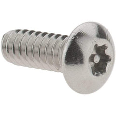 Value Collection - #6-32 UNC Pin In Torx Drive, Button Screw - Grade 18-8 Stainless Steel, Uncoated, 3/8" Length Under Head - Makers Industrial Supply