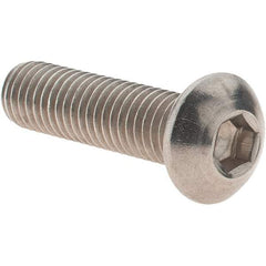 Value Collection - M8x1.25 Metric Coarse Hex Socket Drive, Button Screw - Grade 18-8 Stainless Steel, Partially Threaded, 30mm Length Under Head - Makers Industrial Supply