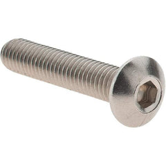 Value Collection - M5x0.80 Metric Coarse Hex Socket Drive, Button Screw - Grade 18-8 & Austenitic A2 Stainless Steel, Uncoated, Partially Threaded, 25mm Length Under Head - Makers Industrial Supply