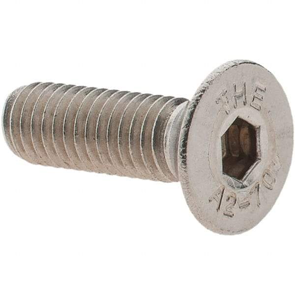 Value Collection - M5x0.80 Metric Coarse Hex Socket Drive, 90° Flat Screw - Grade 18-8 Stainless Steel, Fully Threaded, 16mm OAL - Makers Industrial Supply