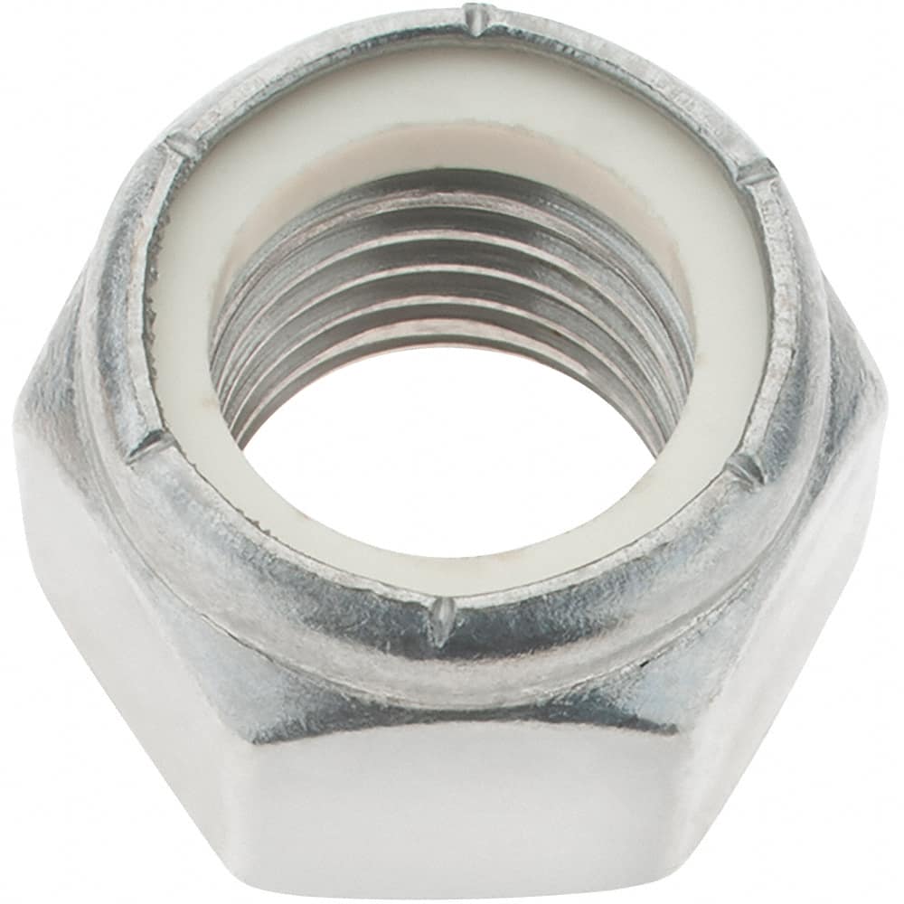 Value Collection - 1-8 UNC 18-8 Hex Lock Nut with Nylon Insert - 1-7/16" Width Across Flats, 1-3/64" High - Makers Industrial Supply