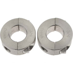 Value Collection - 3/4" Bore, Stainless Steel, Two Piece Shaft Collar - 1-1/2" Outside Diam, 1/2" Wide - Makers Industrial Supply