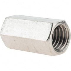 Value Collection - 1/2-13 UNC, 1-1/4" OAL Stainless Steel Standard Coupling Nut - 5/8" Width Across Flats - Makers Industrial Supply