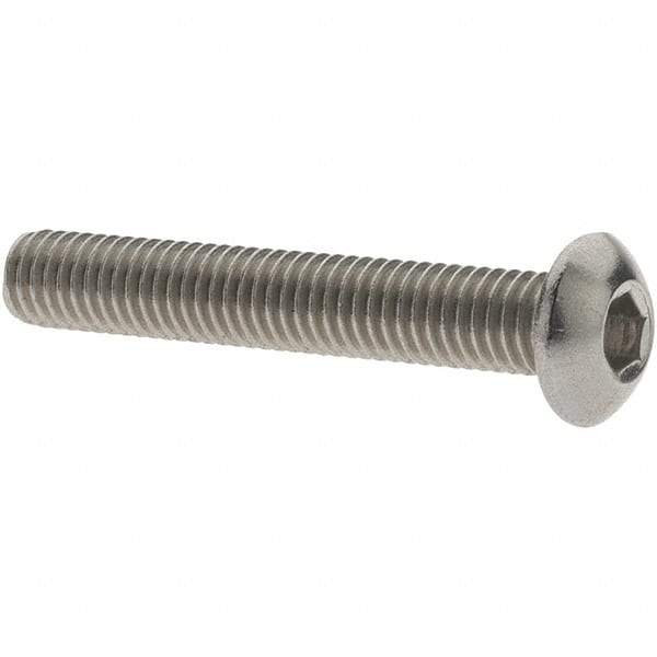 Value Collection - #10-32 UNF Hex Socket Drive, Button Screw - Grade 18.8 Stainless Steel, Fully Threaded, 1-1/4" Length Under Head - Makers Industrial Supply