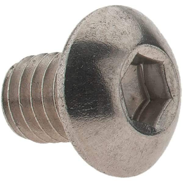 Value Collection - #10-32 UNF Hex Socket Drive, Button Screw - Grade 18-8 Stainless Steel, 1/4" Length Under Head - Makers Industrial Supply