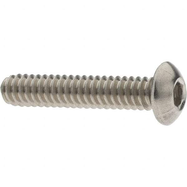 Value Collection - #10-24 UNC Hex Socket Drive, Button Screw - Grade 18-8 Stainless Steel, 1" Length Under Head - Makers Industrial Supply