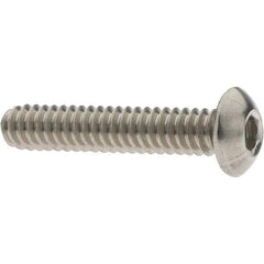 Value Collection - #10-24 UNC Hex Socket Drive, Button Screw - Grade 18-8 Stainless Steel, 1" Length Under Head - Makers Industrial Supply