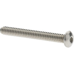 Value Collection - #4-40 UNC Hex Socket Drive, Button Screw - Grade 18.8 Stainless Steel, Fully Threaded, 1" Length Under Head - Makers Industrial Supply