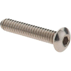 Made in USA - #4-40 UNC Hex Socket Drive, Button Screw - Grade 18.8 Stainless Steel, Fully Threaded, 5/8" Length Under Head - Makers Industrial Supply