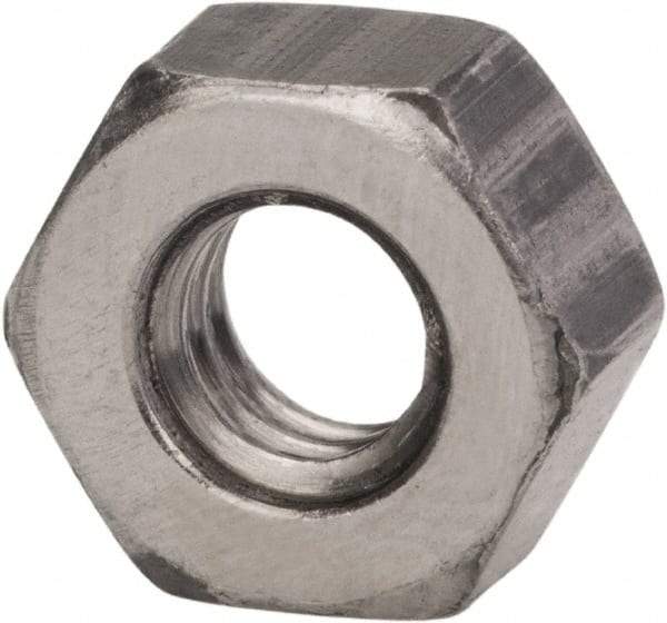 Made in USA - 5/16-18 UNC Steel Right Hand Hex Nut - 1/2" Across Flats, 0.273" High, Zinc Clear Finish - Makers Industrial Supply