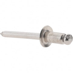 Value Collection - Size 84 Dome Head Stainless Steel Open End Blind Rivet - Stainless Steel Mandrel, 0.062" to 1/4" Grip, 1/2" Head Diam, 0.257" to 0.261" Hole Diam, 1/2" Length Under Head, 1/4" Body Diam - Makers Industrial Supply