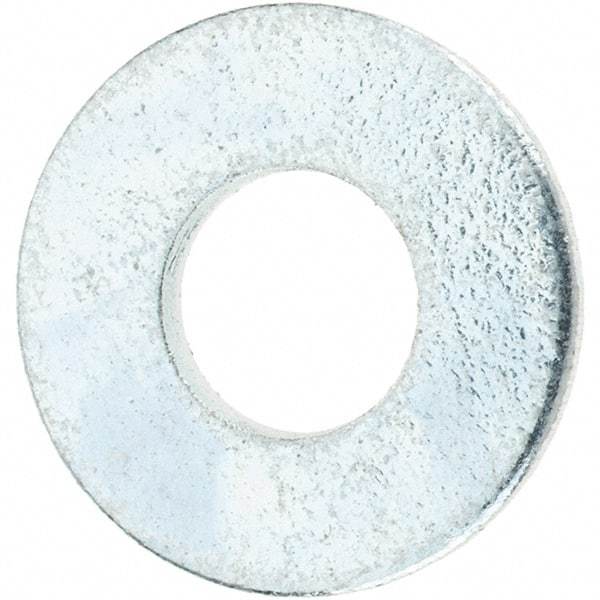 Value Collection - #10 Screw, Steel SAE Flat Washer - 7/32" ID x 1/2" OD, 3/64" Thick, Zinc-Plated Finish - Makers Industrial Supply