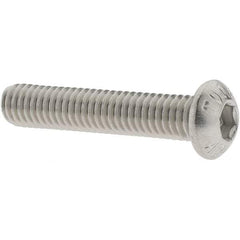 Value Collection - M6x1.00 Metric Coarse Hex Socket Drive, Button Screw - Grade 18-8 & Austenitic A2 Stainless Steel, Uncoated, Partially Threaded, 30mm Length Under Head - Makers Industrial Supply