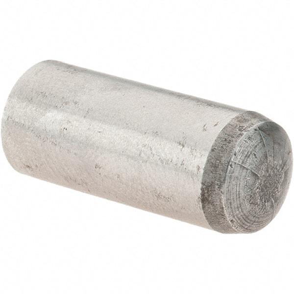 Value Collection - 8mm Diam x 20mm Pin Length Grade 8 Alloy Steel Precision Dowel Pin - Bright Finish, 1 Rounded End - Makers Industrial Supply