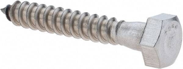 Value Collection - 5/16 Screw, 2" Length Under Head, Stainless Steel, Hex Head Lag Screw - Uncoated, Grade 18-8 - Makers Industrial Supply