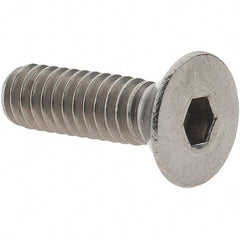 Value Collection - 1/4-20 UNC Hex Socket Drive, 82° Flat Screw - Grade 18.8 Stainless Steel, Fully Threaded, 7/8" OAL - Makers Industrial Supply