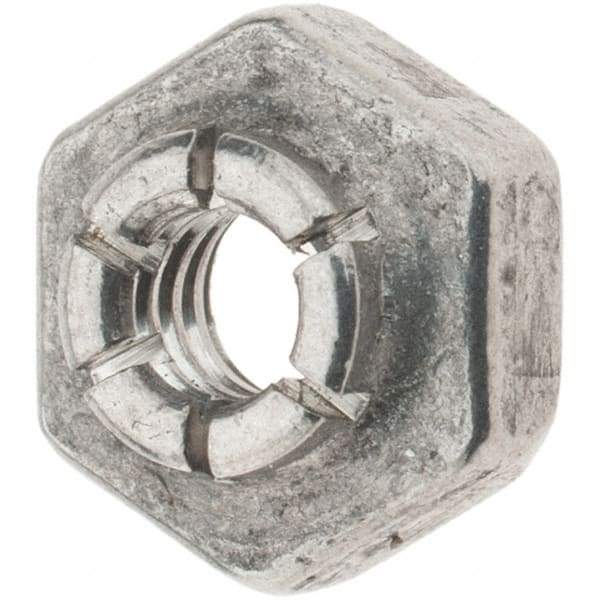 Value Collection - #6-32 UNJC 18-8 Hex Lock Nut with Expanding Flex Top - 5/16" Width Across Flats, 3/16" High, Uncoated, Meets Military Specifications - Makers Industrial Supply