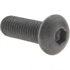 Value Collection - M10x1.50 Metric Coarse Hex Socket Drive, Button Screw - Grade 12.9 Alloy Steel, Black Oxide Finish, Fully Threaded, 30mm Length Under Head - Makers Industrial Supply