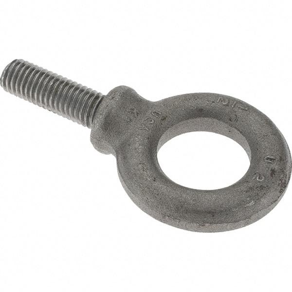 Value Collection - 2,400 Lb Capacity, Steel, 1/2-13 Thread, Fixed Lifting Eye Bolt - Fully Threaded, 1-1/2" Shank, 1-1/2" Thread Length, Shoulder - Makers Industrial Supply