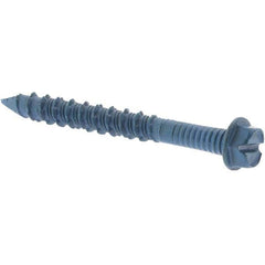 Value Collection - 1/4" Diam, 2-1/4" Length Under Head, Hex Drive, Concrete Screw & Masonry Fastener - Makers Industrial Supply