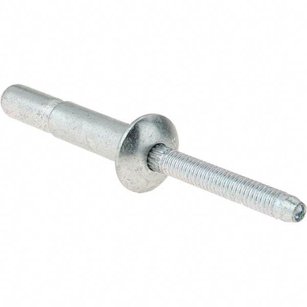 Value Collection - Protruding Head Steel Structural Blind Rivet - Steel Mandrel, 0.08" to 5/8" Grip, 0.53" Head Diam, 0.261" to 0.272" Hole Diam, 0.81" Length Under Head, 1/4" Body Diam - Makers Industrial Supply