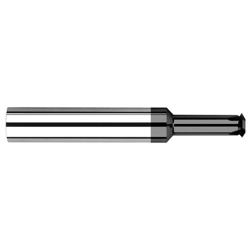 0.1350″ Cutter Diameter × 0.5000″ (1/2″) Reach Carbide Single Form #10 Thread Milling Cutter, 4 Flutes, Amorphous Diamond Coated - Exact Industrial Supply