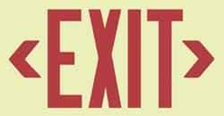 NMC - Exit, Metal Exit Sign - 13" Wide x 7-1/2" High, Glow-in-the-Dark - Makers Industrial Supply