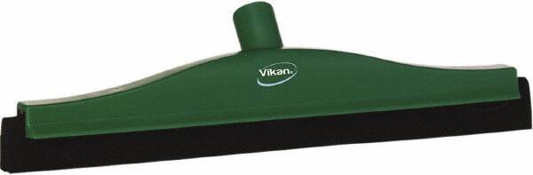 Vikan - 16" Foam Rubber Blade Bench Squeegee - Double Edge, Green, Plastic Holder - Makers Industrial Supply