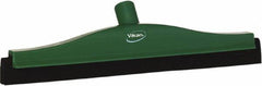 Vikan - 16" Foam Rubber Blade Bench Squeegee - Double Edge, Green, Plastic Holder - Makers Industrial Supply