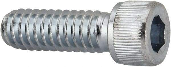 Value Collection - 1/4-20 UNC Hex Socket Drive, Socket Cap Screw - Alloy Steel, Zinc-Plated Finish, Fully Threaded, 3/4" Length Under Head - Makers Industrial Supply