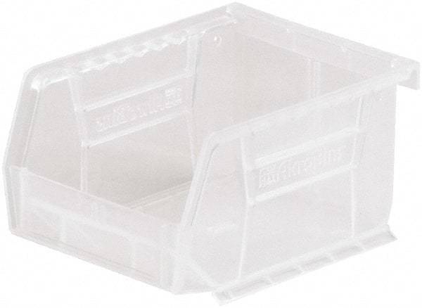 Akro-Mils - 10 Lb. Load Capacity, 5-3/8" Deep, Clear Polymer Hopper Stacking Bin - 3" High x 4-1/8" Wide x 5-3/8" Long - Makers Industrial Supply