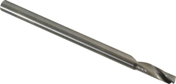 Accupro - 6mm Cutting Diam x 20mm Length of Cut, 1 Flute, Upcut Spiral Router Bit - Uncoated, Right Hand Cut, Solid Carbide, 64mm OAL x 6mm Shank Diam, Single Edge, 22° Helix Angle - Makers Industrial Supply